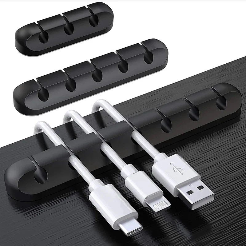 Cable Organizer Silicone Cable Clips Cable Management Cable Winder Desktop Tidy Manager Mobile Phone Data Cable Organizer