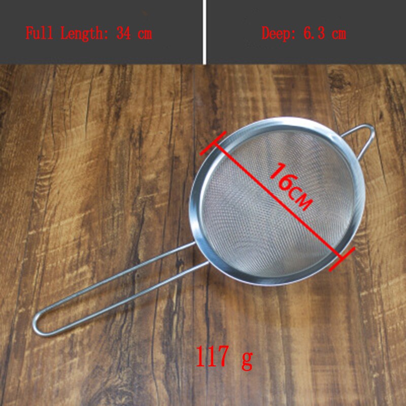 Optional Stainless Steel Fine Mesh Wire Sieve Tea Strainer Mesh Oil strainer Flour Colander Sieve Food Filter: 16cm stainless steel