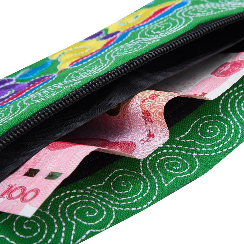 Clutch Bag Vintage Coin Purse Women Ethnic Card Package Handmade Embroidered Wristlet Wallet Women Flower Sac #xsw