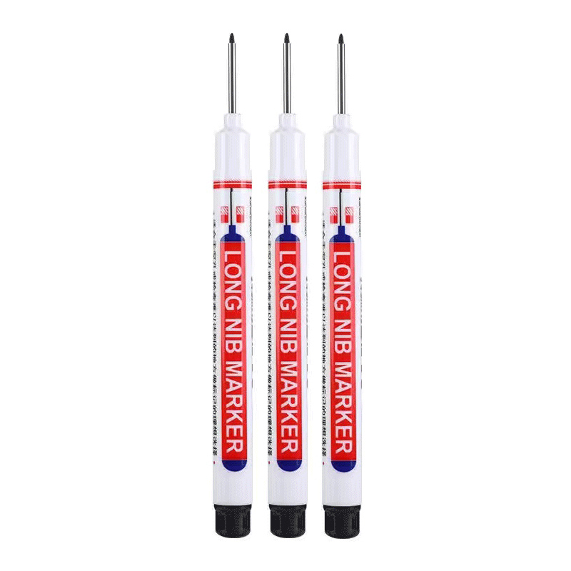 3Pcs/Set 20mm Deep Hole Long Nib Head Markers For Metal Perforating Pen Waterproof Bathroom Woodworking Decoration Multi-Purpose