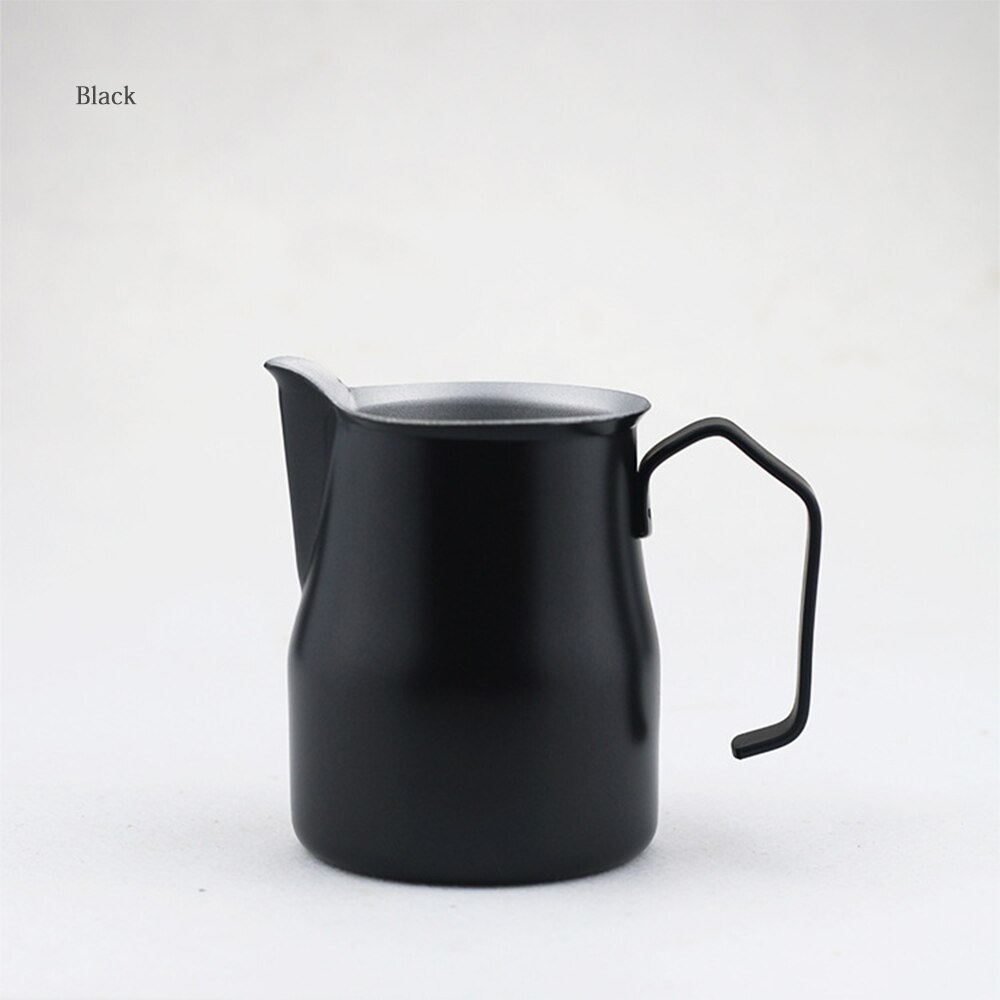 Stainless Steel Coffee Make Pots Thick Coffeeware Barista Moka Espresso Portable Kettle Goose Spout Milk Frothing: Black / 600ml