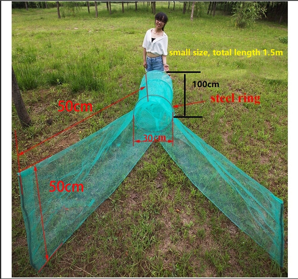 Fishing Net Trap Foldable Catch Fishing Network Shrimp Minnow Fishing Bait Landing Net Crab Trap: white