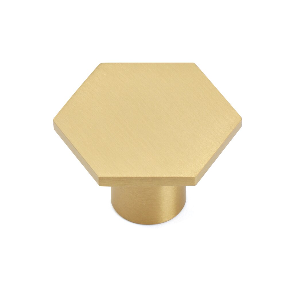 Antyczne, jednootworowe, miedziane gałki meblowe pomocnicze klamki robić drzwi sześciokątne, europejskie, wielofunkcyjne, wytrzymałe szafki: kolor-1 / 22-18mm