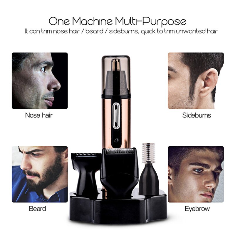 Tondeuse électrique Portable Rechargeable pour le nez, les oreilles et la barbe, rasoir pour couper les poils des sourcils et des côtés, Set 0