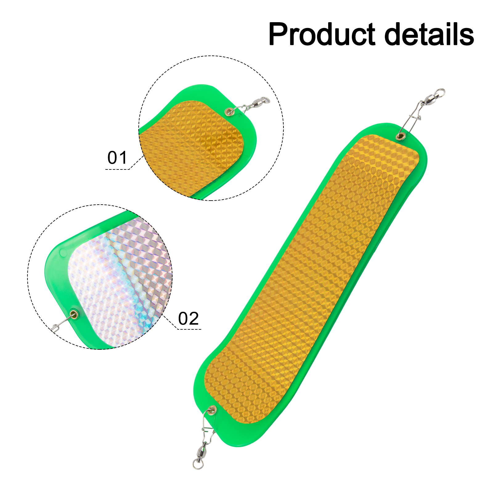 Reflective Diving Board Fishing Flasher Board Fishing Trip Green Wear-resistant Fishing Gear ABS Material Attracts Fish