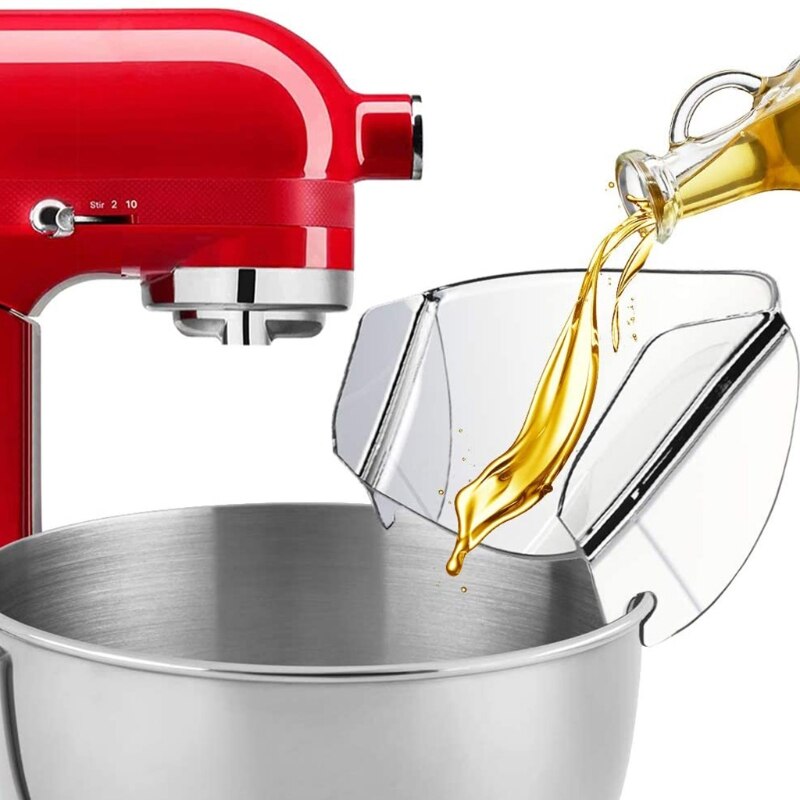 Bouclier verseur, goulotte de coulée universelle pour bols inox accessoires mélangeur, déflecteur robot culinaire, huile et Splash 19QE