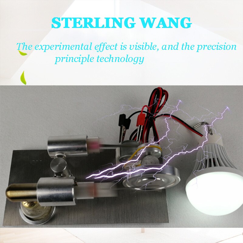 motor Stirling, generador de bombilla grande, combustión externa, microgenerador, modelo de motor, Mini estudiante, experimento de física