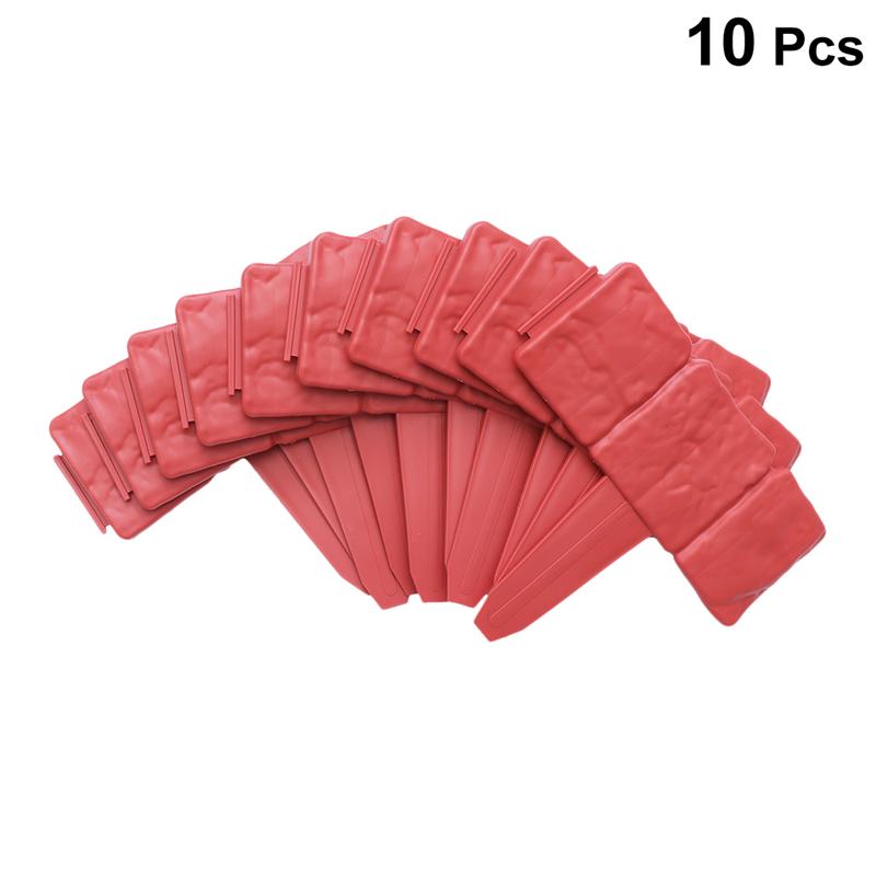 10pcs Foldable Splice Fence Stone Effect Plastic Garden Fence Lawn Edging Plant Border DIY Home Lawn Border Edge Lawn Palisade