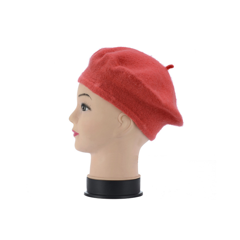 Fransk stil vintage baby kid piger uld blød vinter varm almindelig baret hue hatbd 0039