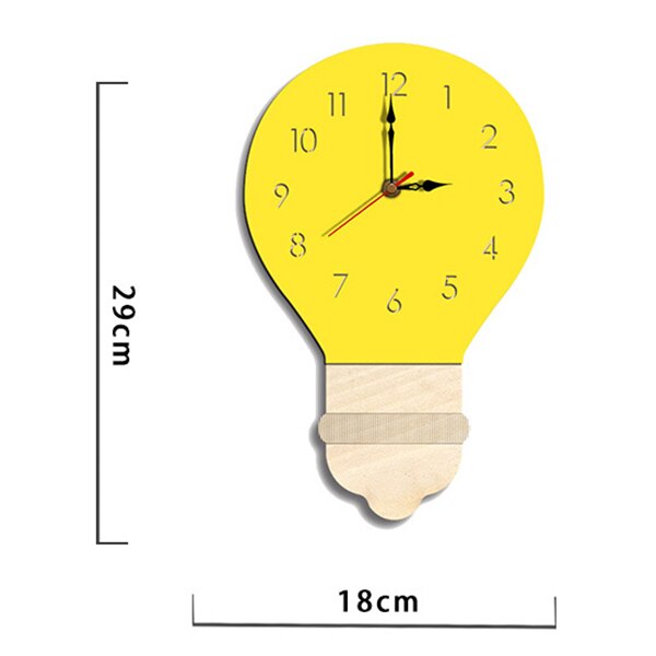 Room Decoration Digital Clock Nordic Style Light Bulb Wall Clock Home Life Mute Clock