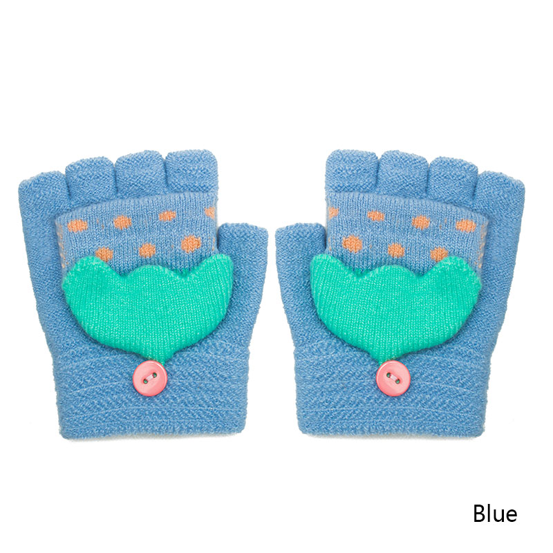 REAKIDS-gants de bébé à rabat | Mignons tricotés, pour filles et garçons, gants en coton à rabat, à la , gants pour enfants: Blue