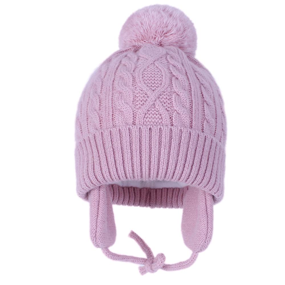 Baby piger drenge vinter efterår varme høreværn hue børn kasketter beanie pels pompon hatte unisex børn strikkede huer 1-5 år
