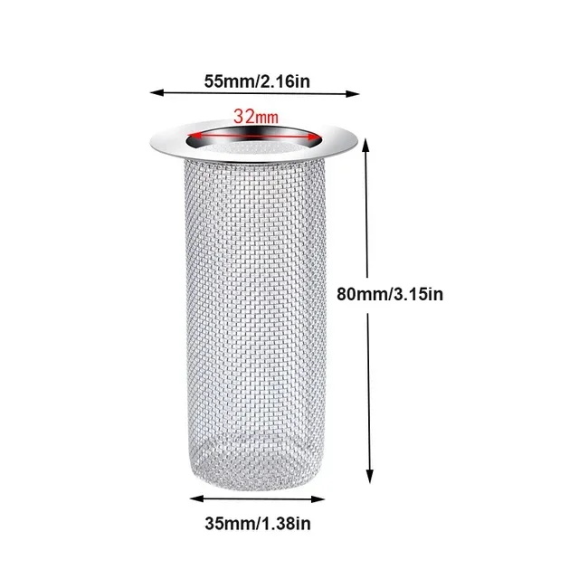Colador de fregadero, filtro de rejilla para fregadero de cocina, filtro de orificio de drenaje de acero inoxidable, protección de malla contra obstrucciones, accesorios de cocina: Castaño