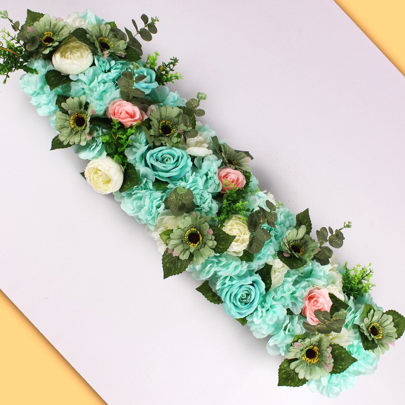 100cm gør-det-selv bryllup blomstervæg kunstig blomst række silke pæon rose scene arrangement dekoration bryllup jern bue baggrund