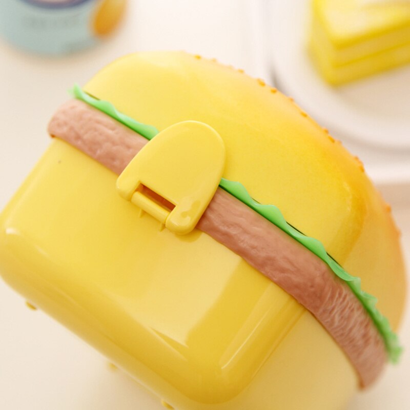 Double Tier Hamburger Shaped Lunch Box For Kids Children School Food Storage Container Kitchen Accessories Bento Box Organizer