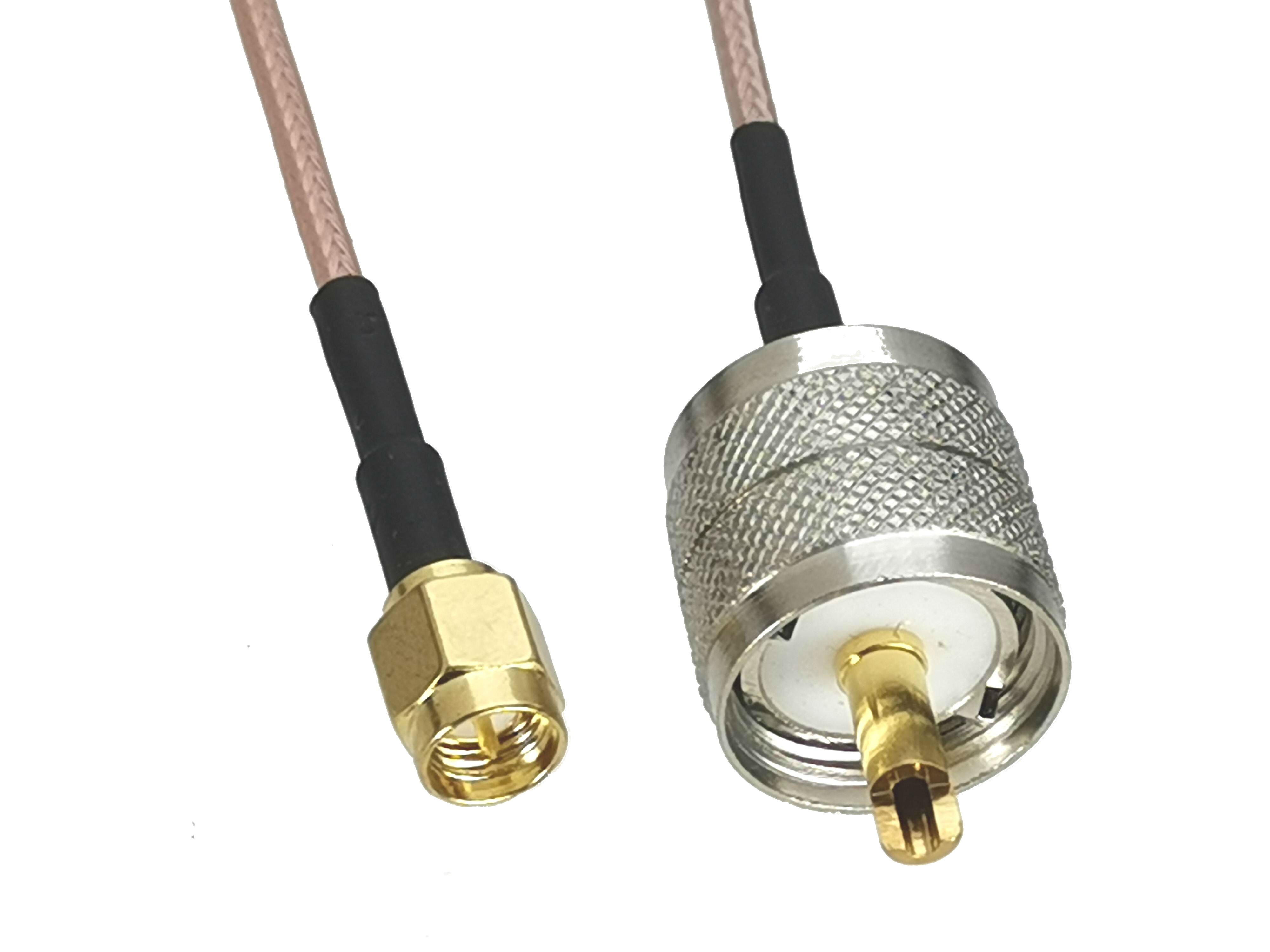 Cabo uh316 pl259 macho de plug reto ao conector macho sma, conector de plugue de pigmento de ligação rf, 4 polegadas ~ 10m
