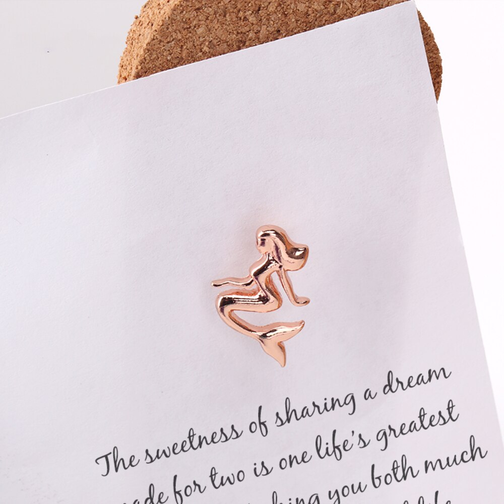 Rose Gold Mermaid Push Pins Decoratieve Thumb Kopspijkers Set van 6 Metalen Markering Tekening Punaises voor Foto Muur Kaart Kurk boards