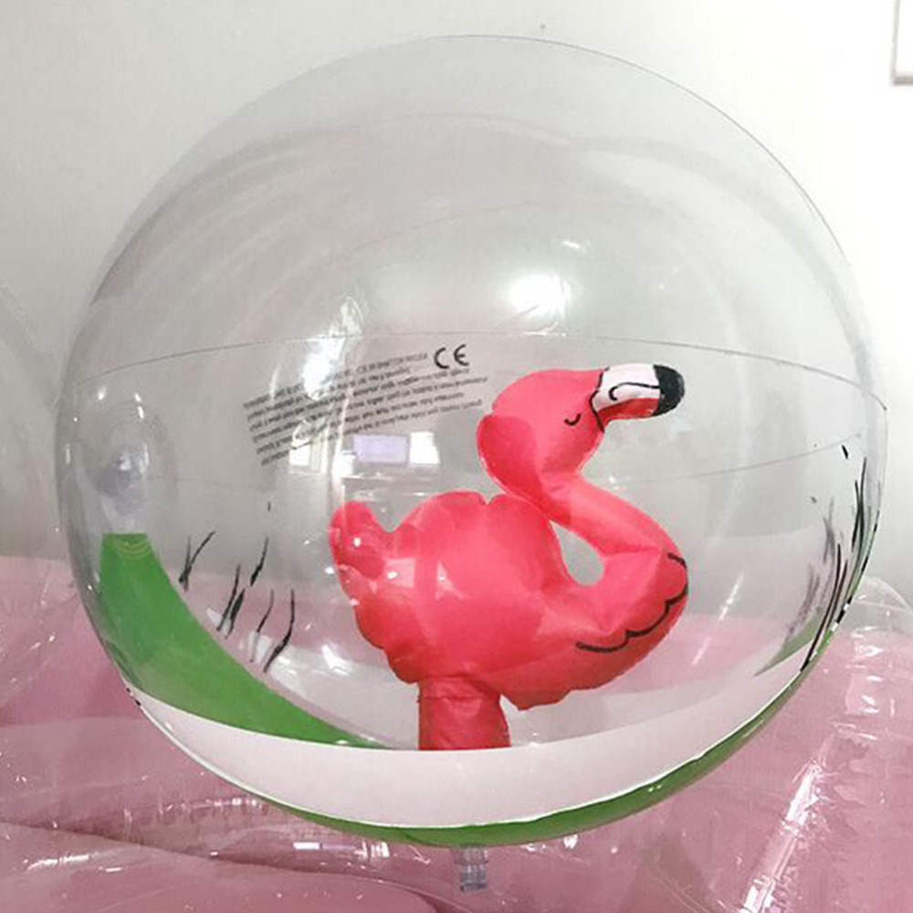 2 uds pelota transparente de playa creativa bola inflable divertida diversión con agua pelota de playa Bola de piscina para niños al aire libre playa (Flami