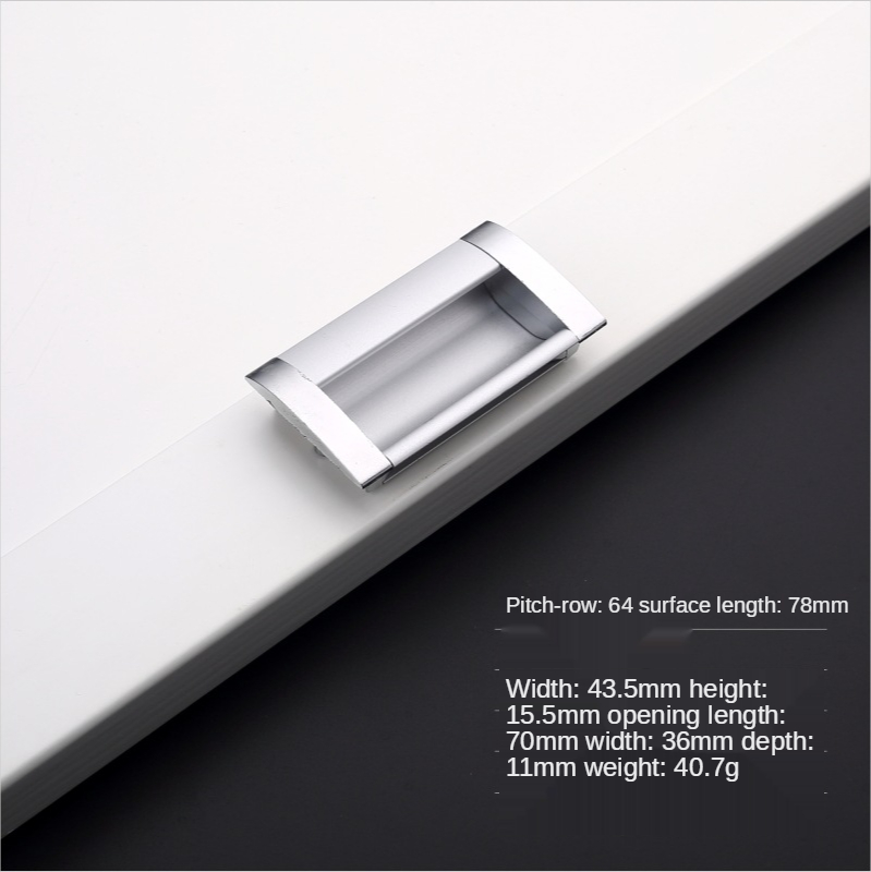 Manija de puerta incrustado, tirador de aluminio ranurado para cajón, armario, puerta oculta, tiradores de cajón de puerta corredera: Negro