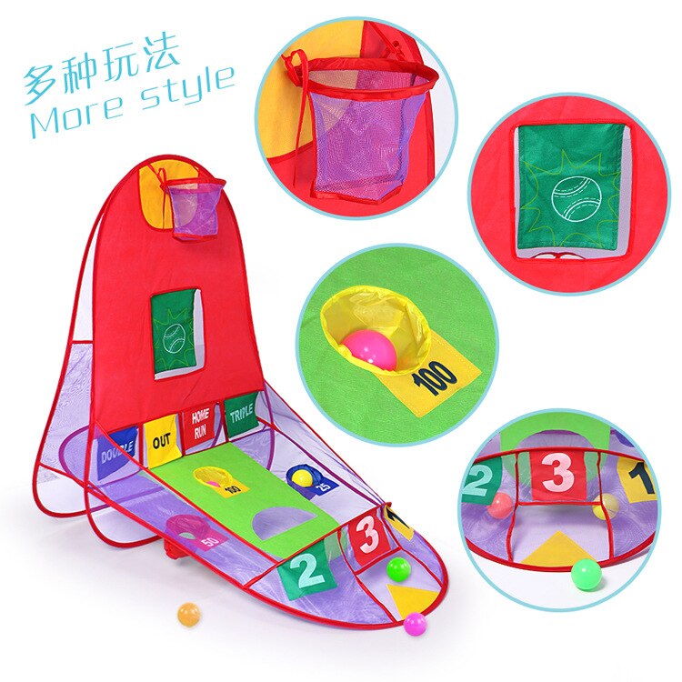 Faltbare Ball Gruben Pop Up Kinder Basketball Schießen Zelt 3 In 1 mit 4 Ozean Ball Tragbare Interaktive Indoor/im freien Spiel
