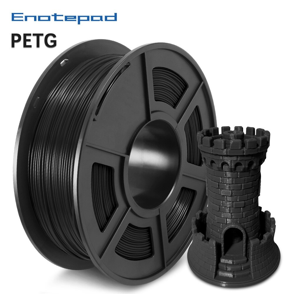 Enotepad 1.75mm 1kg PETG 3D Printer Filament 1.75mm 1KG/2.2LB Spool Black PET Printer Material from Overseas Warehouses: PETG-BK-1KG
