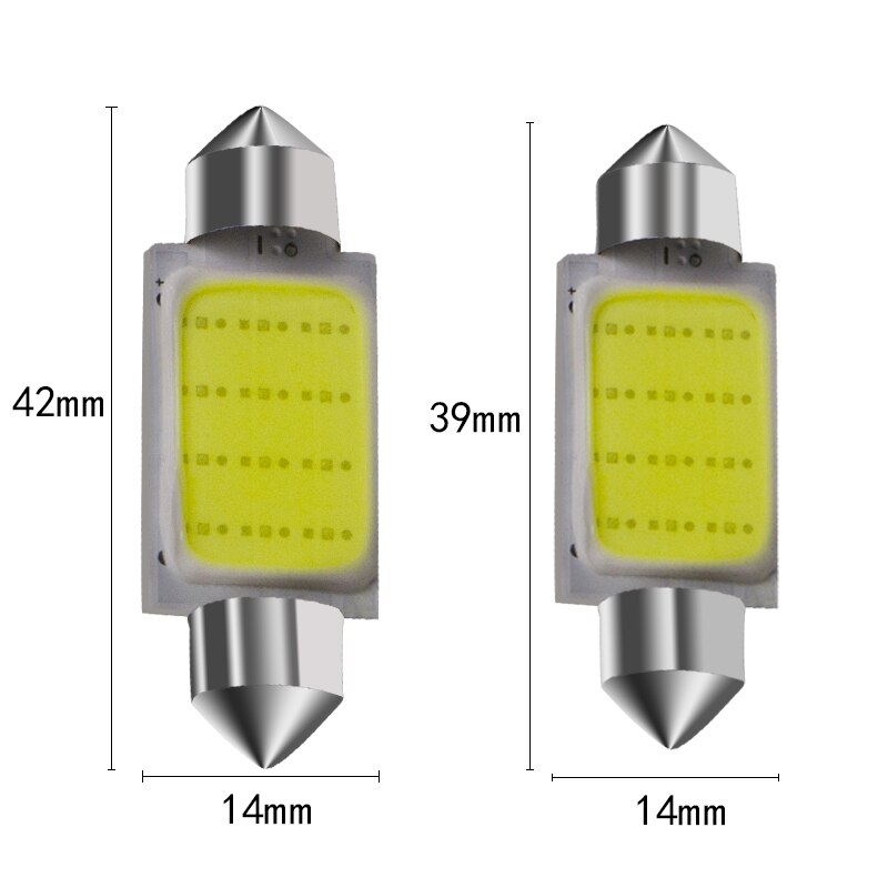 10Pcs Plafondlamp 31Mm 36Mm 39Mm 41Mm Cob 1.5W 12V Interieur Auto Led lampen Voor Lamp Interieur Plafond Verlichting Plaat Lampen Lamp