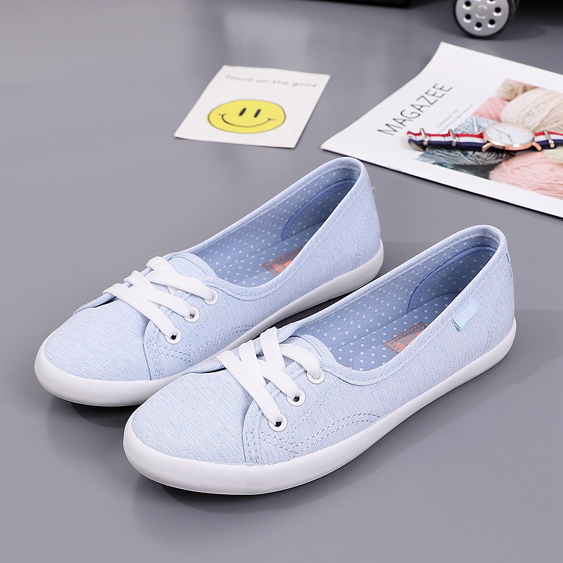 Dam snörning canvas platt höst loafers kvinnlig andas solid bekväma lata skor dam sneakers fritidsskor