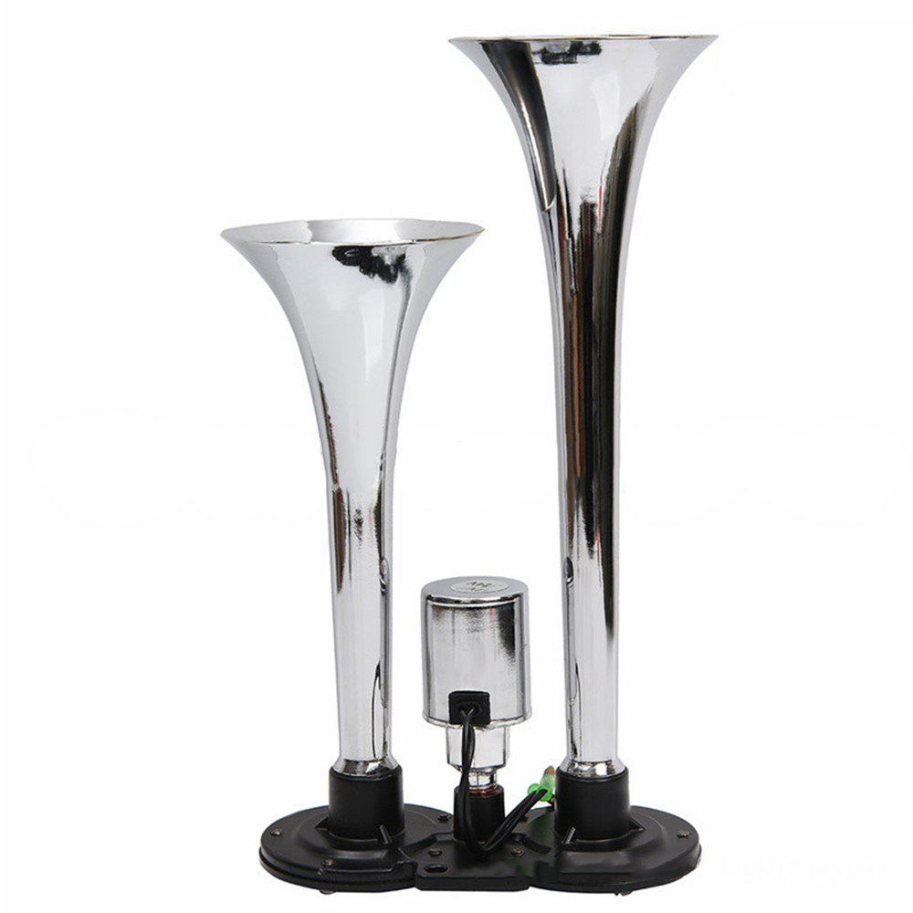 12V/24V Universal Dual Trumpet Electric Horn 150dB Super Loud Solenoid Valve Air Horn Speaker Kit for Truck Car Accessories