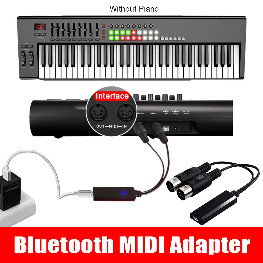 Professionele Draadloze Bluetooth Hifi Midi Adapter Elektrische Piano Universal Studio Muziek Instrument 5 Pin Kabel Stabiele Adapter