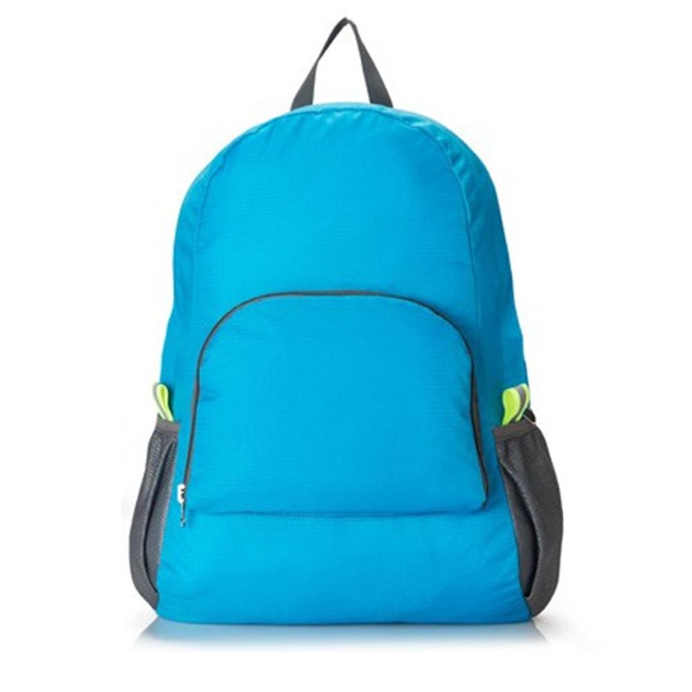 Hiking Bag Rucksack Lightweight Foldable Waterproof Nylon Women Men Skin Pack Backpack Travel Outdoor Sports Camping: blauwe kleur