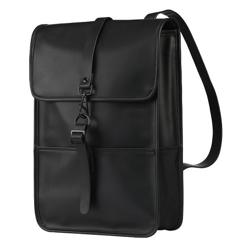 Pu Lederen Laptoptas 15.6 Inch Voor Macbook Pro 15 Case Laptop Rugzak Vrouwen Waterdichte Rugzak Vrouwen Voor Macbook Pro 15: Black