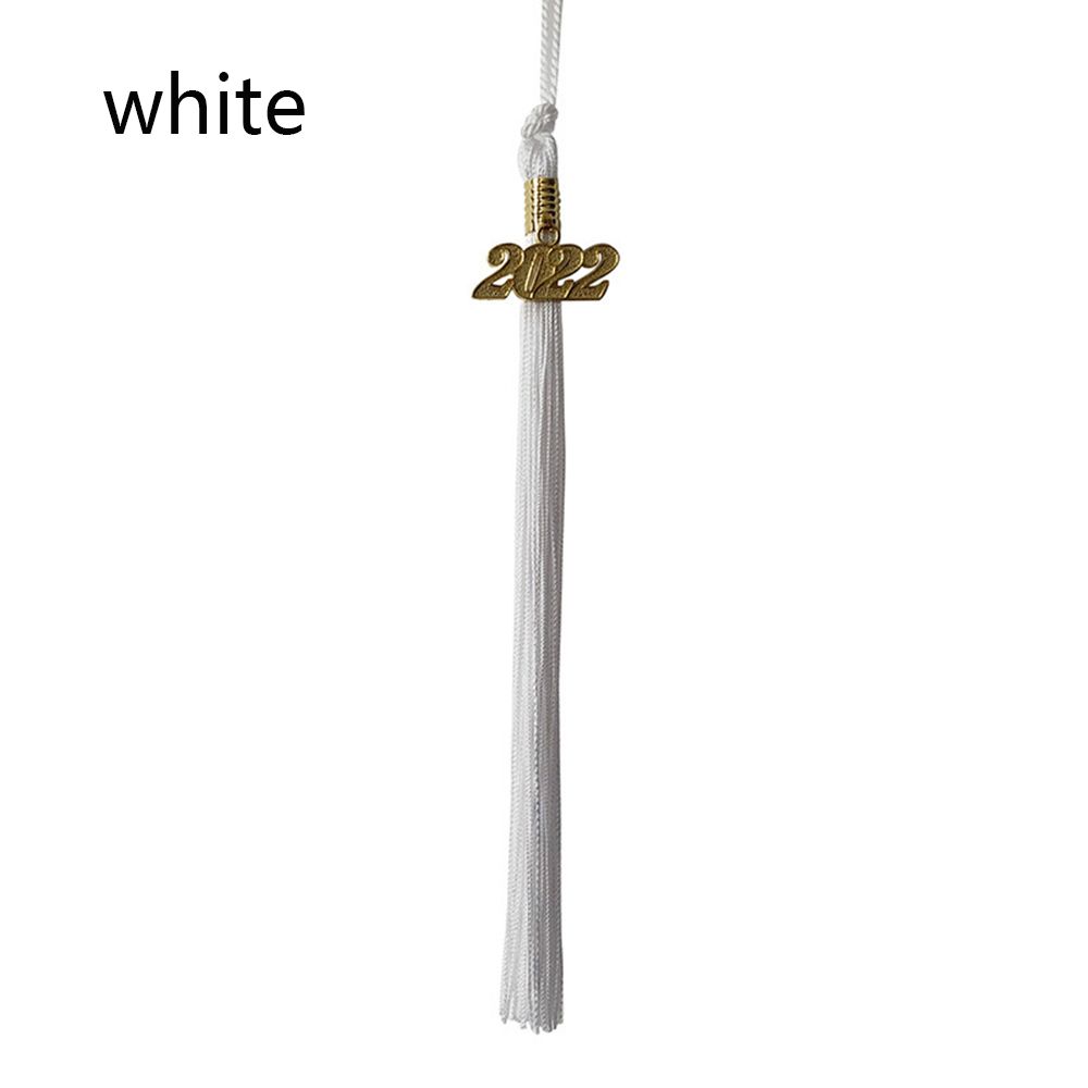 2022 nowy akademicki biret studencki z frędzlem ze złotem 2022 rok uroku wisiorek mieszane kolor mundury DIY rzemiosło student prezenty pamiątkowe: biały