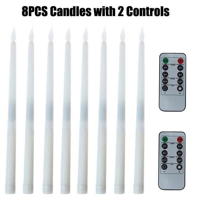 8/4/1 PCS 28CM Flameless Taper Candles Battery Powered Remote Control Wedding LED Candles for Home Decoration: Type C