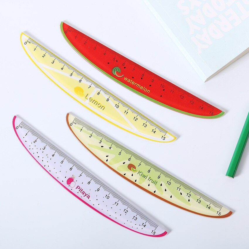1PC Kawaii papelería coreana 15 regla de plástico en cm fruta original regla para los niños de la novedad tema