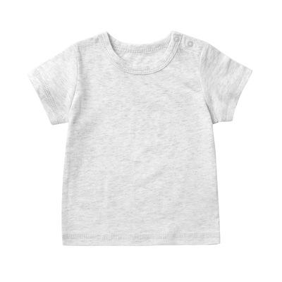 Short Sleeved Shirt 0-2y Boys And Girls Summer Casual T-shirt Toddler Girl Tops Kids Boy T-shirt Cotton Clothing Baby Boy Tops: Gray / 6M
