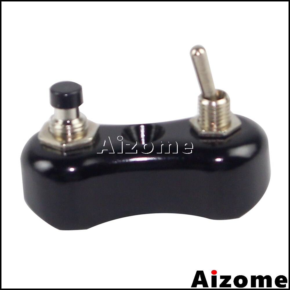 Motorcycle Black Switch Button Mini Switch Block Push Button Toggle For Harley Cafe Racer Scrambler Bobber w/ 7/8" 1" Handlebar