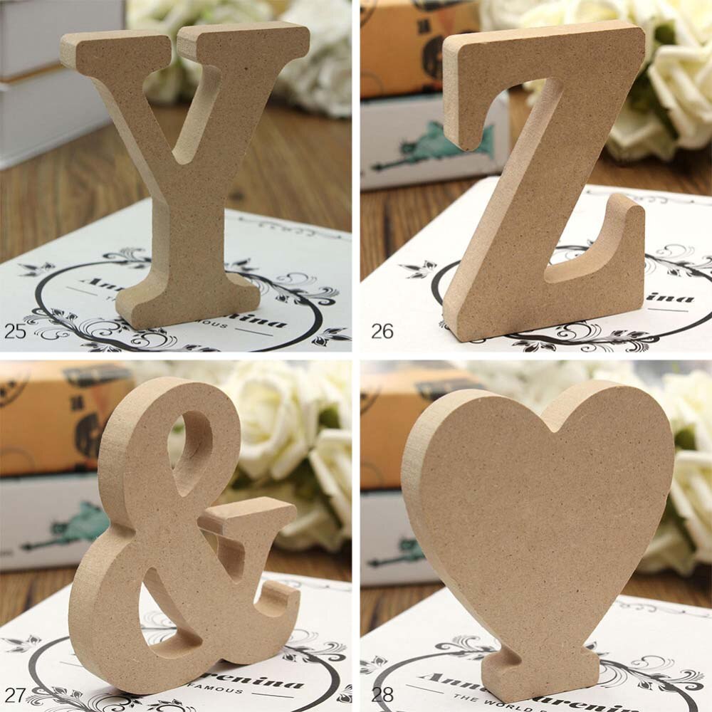 1pcs Retro Wooden letters Alphabet English DIY Craft Wedding Birthday Party Home Decoration Free dropping