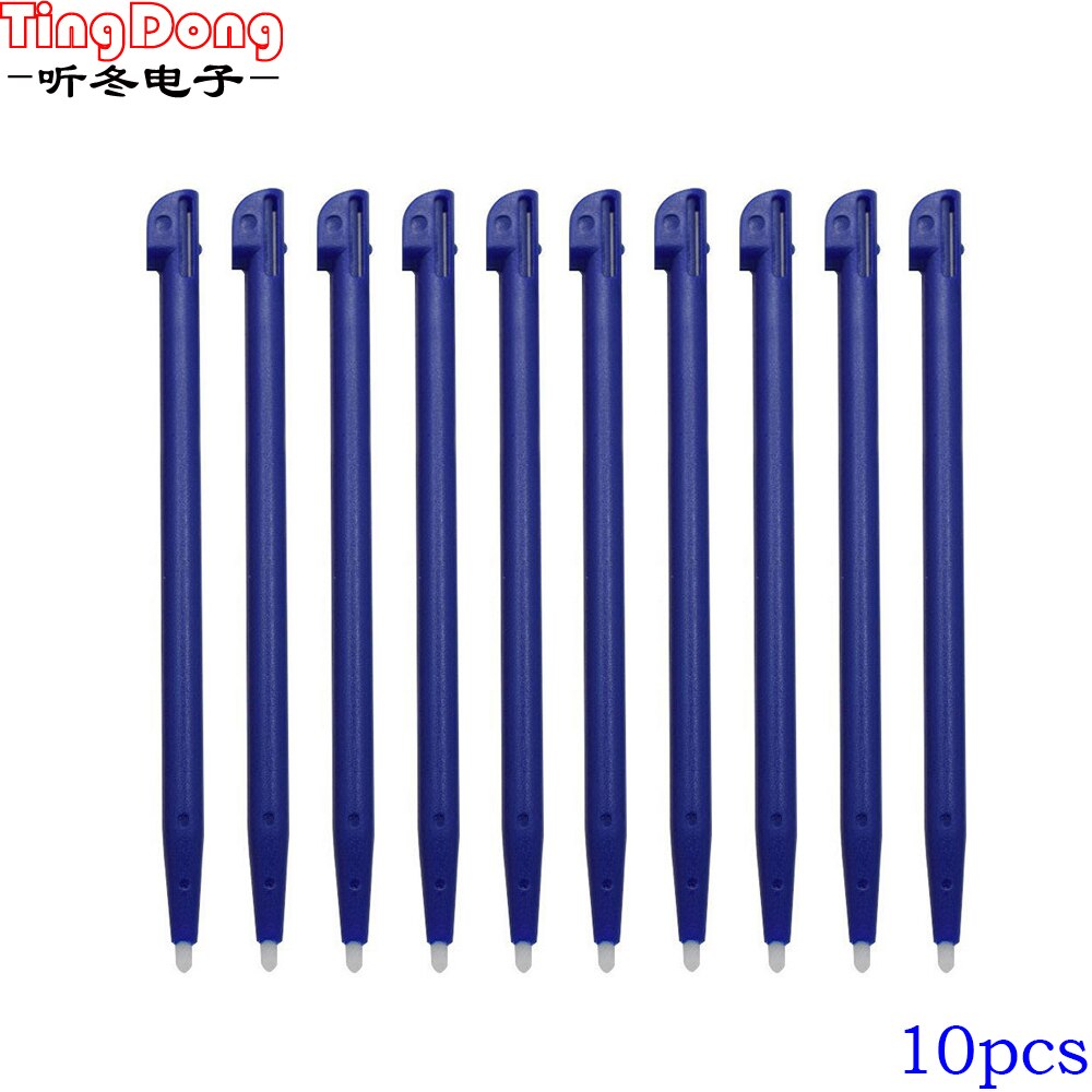 Lápiz óptico de plástico para consola de juegos Nintendo 2DS, lápiz táctil para pantalla táctil, negro, azul y rojo, 10 unidades: blue