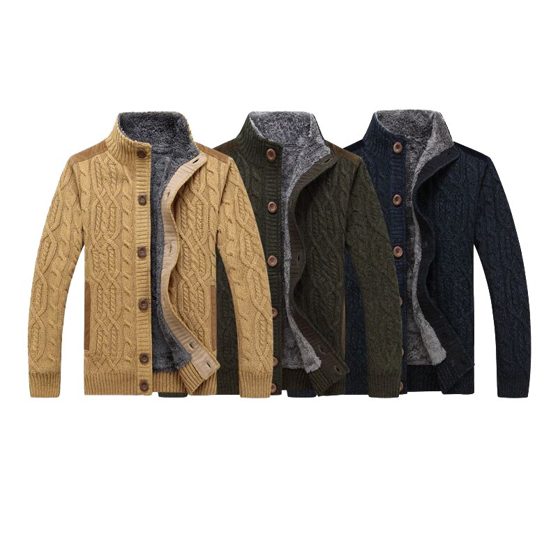 Mountainskin heren dikke truien winter herfst heren trui jas fluwelen warme cardigan jas heren merk kleding  sa859