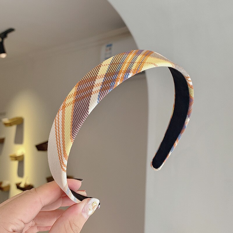 Vintage cuadros cintas encuentro aro del pelo de las mujeres Tiara para la cabeza banda diadema accesorios coreano dulce diadema: 2