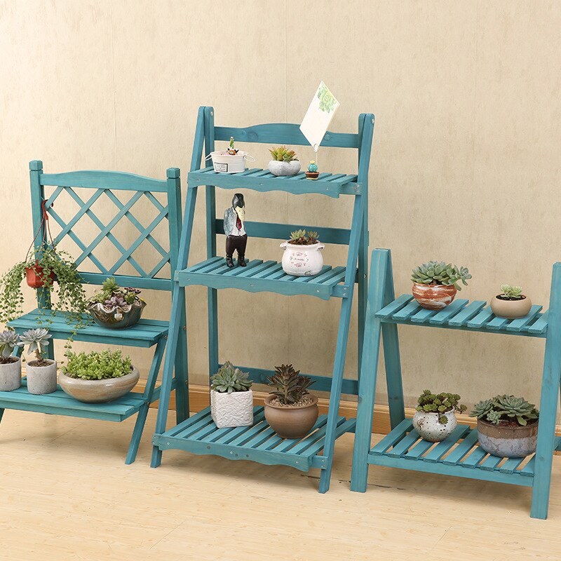 Multi Schichten fest Holz Pflanze Stand Mediterranean Jahrgang Pflanze Regal Pult Blume Gestell Blume Stand Garten Stand Lager Gestell