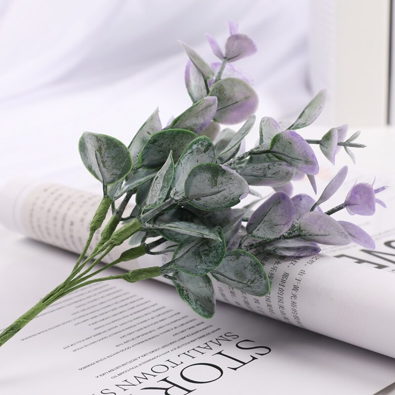 6 piezas de plantas artificiales para decoración navideña, adornos para el hogar, arreglo floral, hojas de eucalipto, lavanda, de joyería: 2