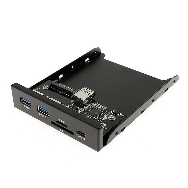 Type C Front Panel Hub Dual Usb 3.0 Port + SD/TF Card Reader + Type C to 20Pin for Computer Case