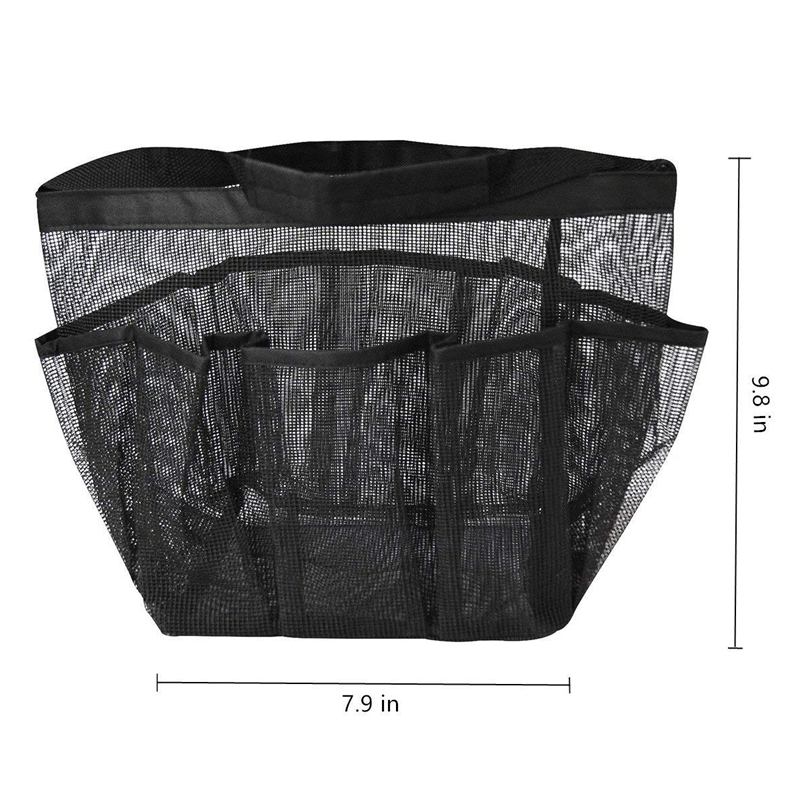 Portable Mesh Shower Caddy Quick Dry Shower Tote Hanging Bath & Toiletry Organizer Bag 9 Storage Pockets Double Handles Coll