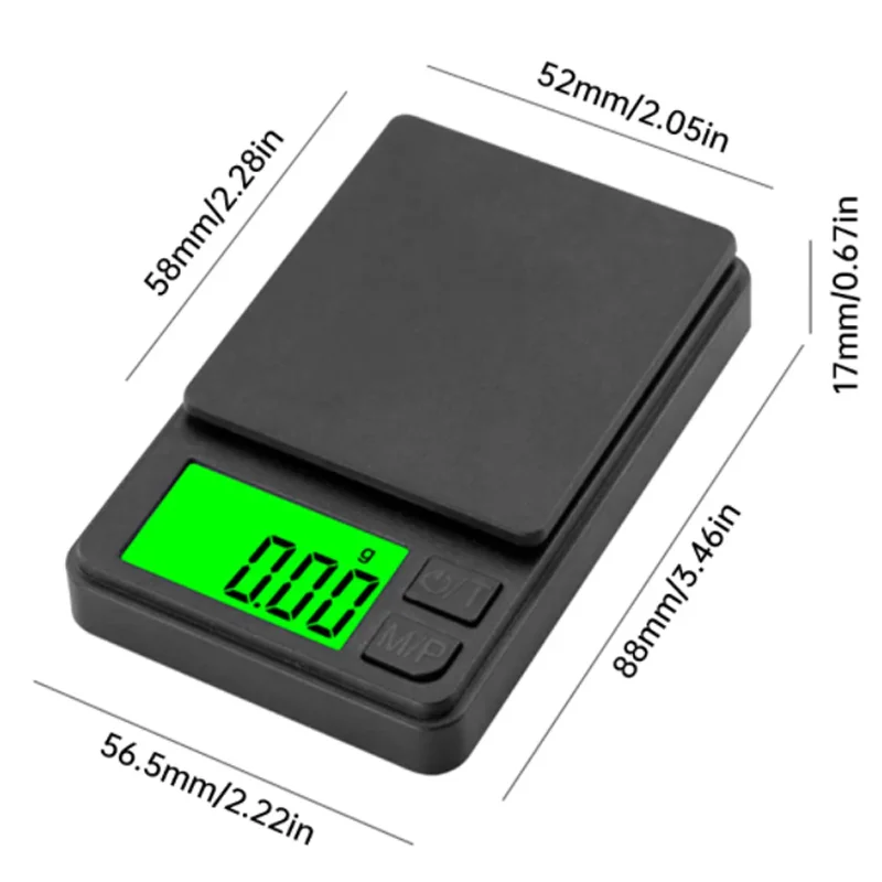 1 Stück Präzisions-Elektronikwaage, 1000 g x 0,1 g – digitale Gramm-Lebensmittel-Schmuck-Unzen-/Getreidewaage mit hintergrundbeleuchtetem LCD – Miniwaage