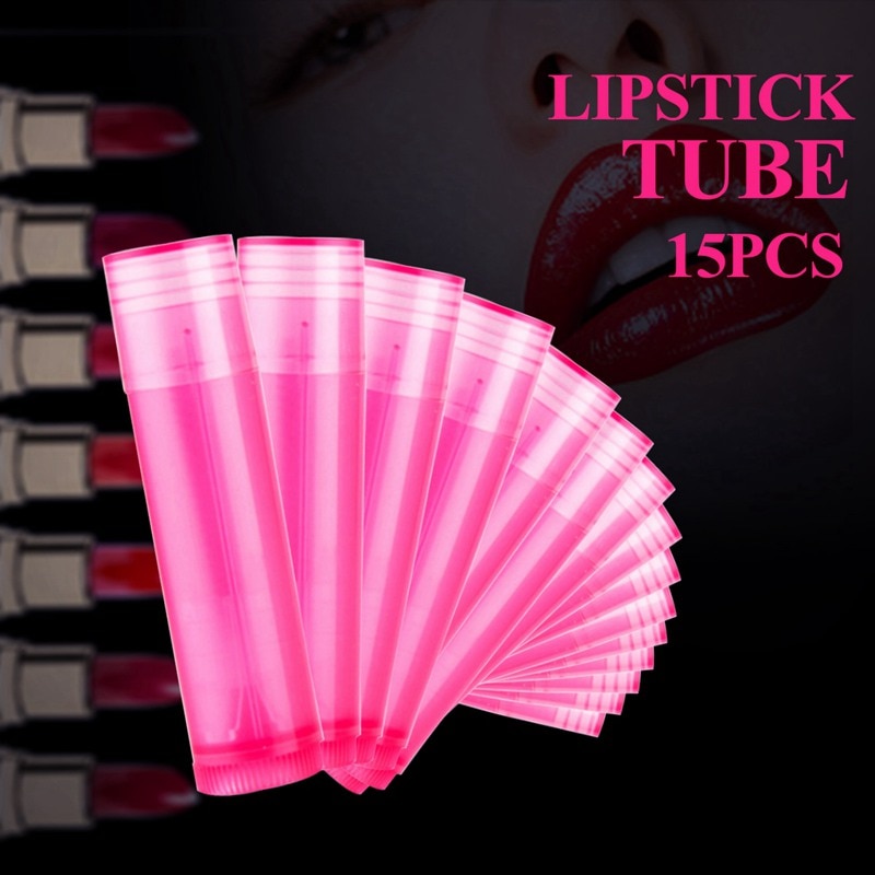 15pcs Rose red Lipstick Lege Tube Wax Buis Lippenstift DIY Lippenstift Buis Cosmetische Verpakkingen Fles 5g