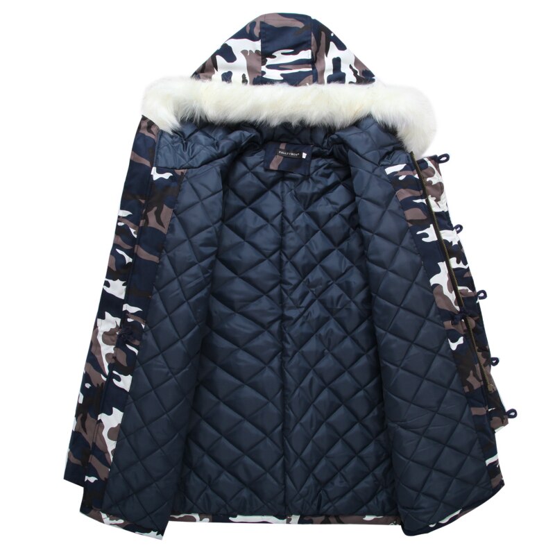 Män jacka och kappor vinter män jackor väst homme parkas herr casual camouflage jacka med huva plus storlek s -5xl