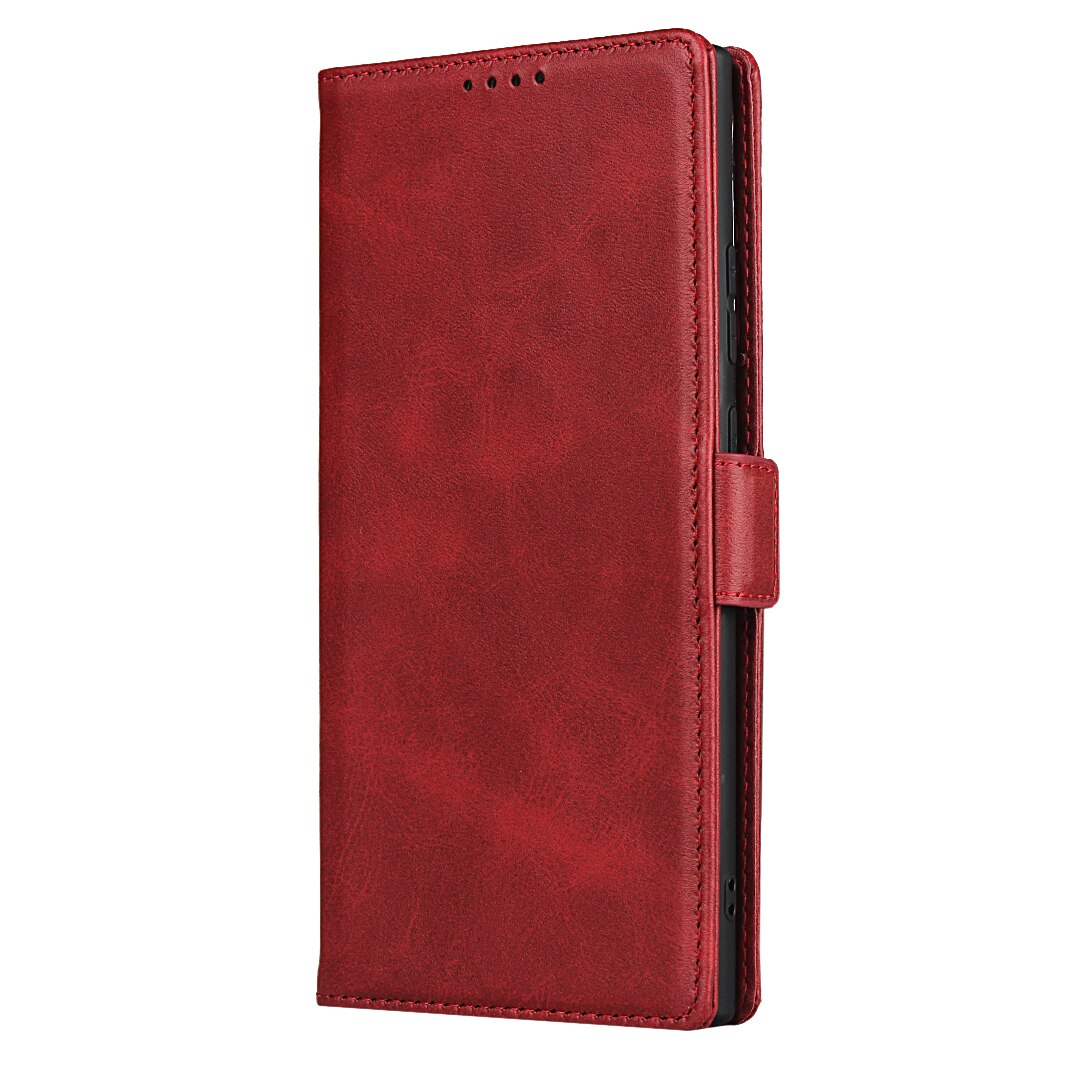 Skórzane etui do Samsung Galaxy Note 20 Ultra 6.7 "6.9" etui z klapką etui na karty magnetyczne przyciąganie pokrywy skrzynka portfel etui: Note 20 (5G) / DKKQC Red / Only Case