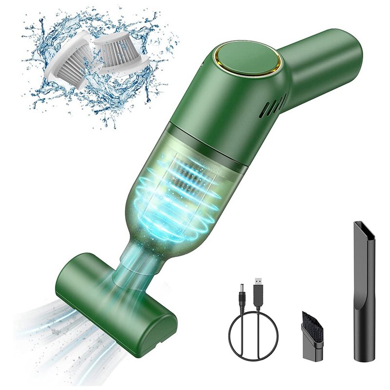 Handheld Vacuum Cleaner Cordless Rechargeable Hand Vacuum Portable Wet Dry Car Vacuum For Carpet Car: Light Yellow