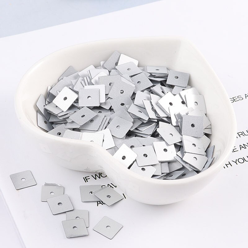 Multi Size 4Mm/5Mm/7Mm Vierkante Pailletten Pailetten/Platte Pvc Sequin Naaien Ambacht, kids Diy Plakboek, Vrouwen Kleding Accessoires: Matt Silver / 7mm 500pcs 10g